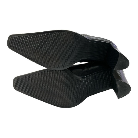 WHITE MOUNTAIN BLACK LEATHER ANKLE BOOTS size 9.5 - Picture 6 of 12